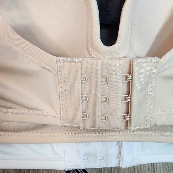 NWT RENE ROFE 3 PC No Underwire Bra Set Gray White Nude 38D - Picture 5 of 6